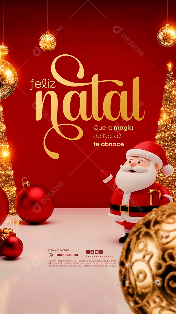 Story Feliz Natal 25 de Dezembro Social Media PSD Editável