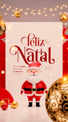 Story Feliz Natal 25 de Dezembro Social Media PSD Editável