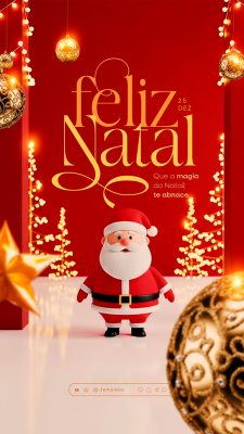 Story Feliz Natal 25 de Dezembro Social Media PSD Editável