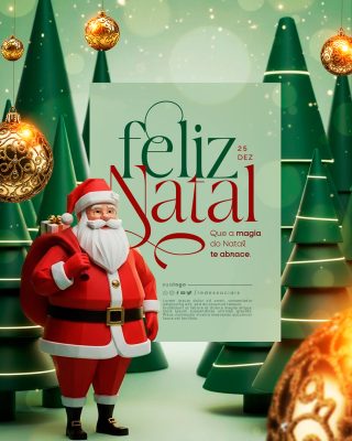 Feliz Natal 25 de Dezembro Social Media PSD Editável