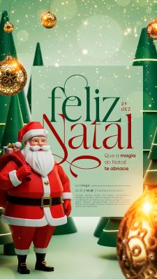 Story Feliz Natal 25 de Dezembro Social Media PSD Editável