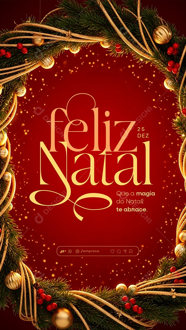 Story Feliz Natal 25 de Dezembro Social Media PSD Editável