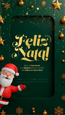 Story Feliz Natal 25 de Dezembro Social Media PSD Editável