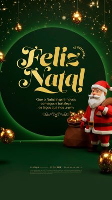 Story Feliz Natal 25 de Dezembro Social Media PSD Editável