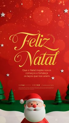 Story Feliz Natal 25 de Dezembro Social Media PSD Editável