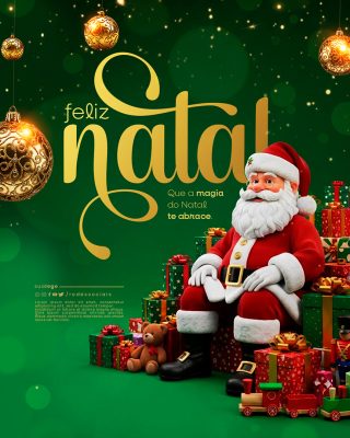 Feliz Natal 25 de Dezembro Social Media PSD Editável