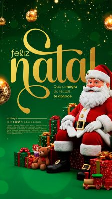 Story Feliz Natal 25 de Dezembro Social Media PSD Editável