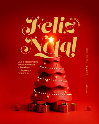Feliz Natal 25 de Dezembro Social Media PSD Editável