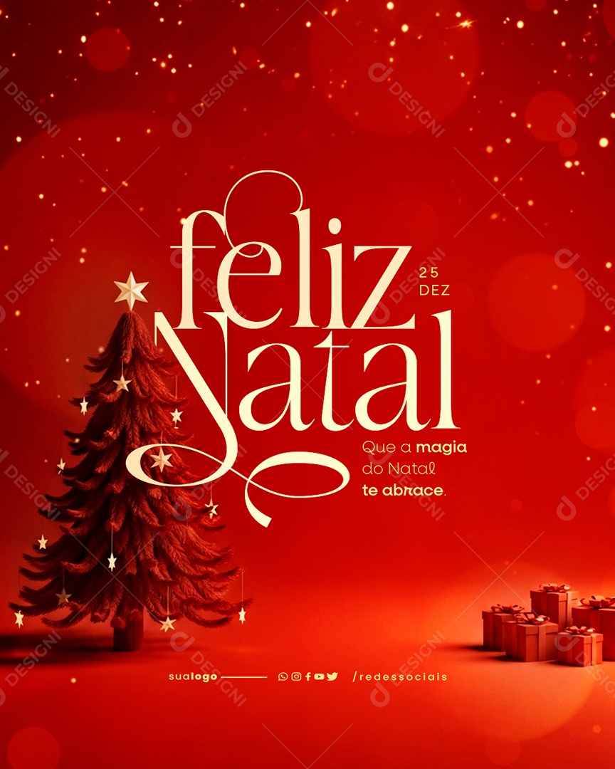 Feliz Natal 25 de Dezembro Social Media PSD Editável