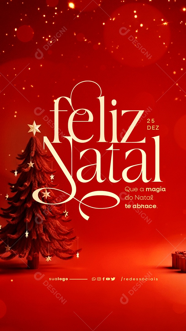Story Feliz Natal 25 de Dezembro Social Media PSD Editável
