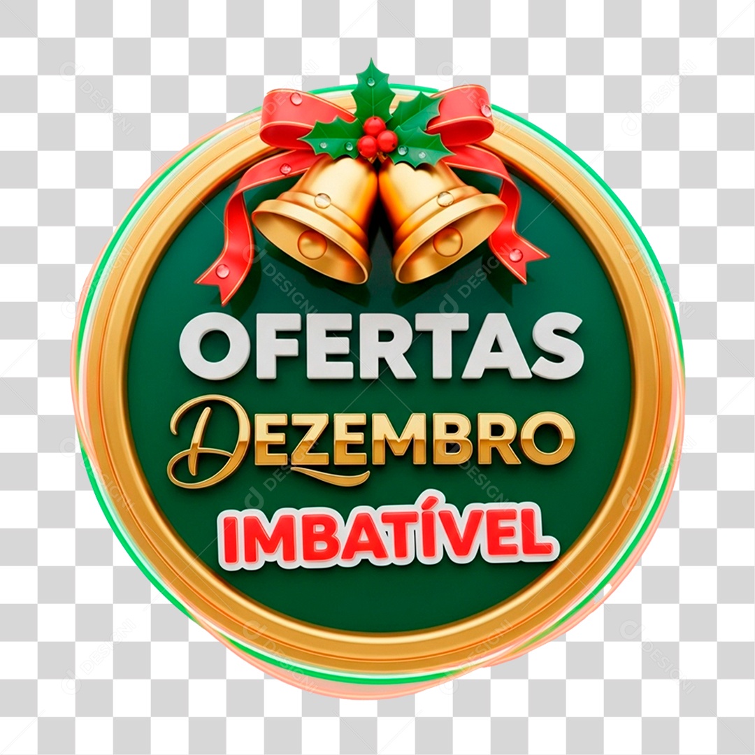 Selo 3D Ofertas de Dezembro Imbatível PNG Transparente