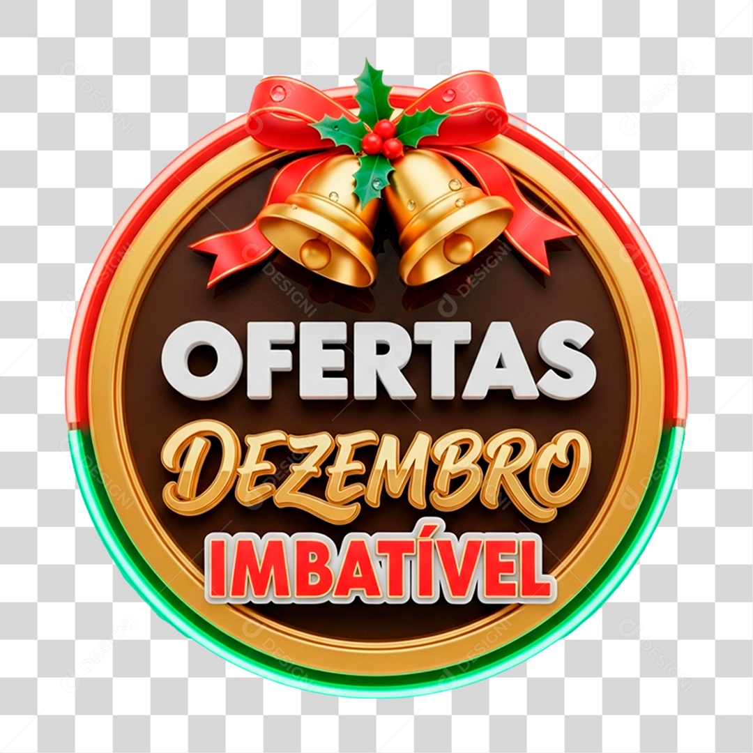 Selo 3D Ofertas de Dezembro Imbatível PNG Transparente