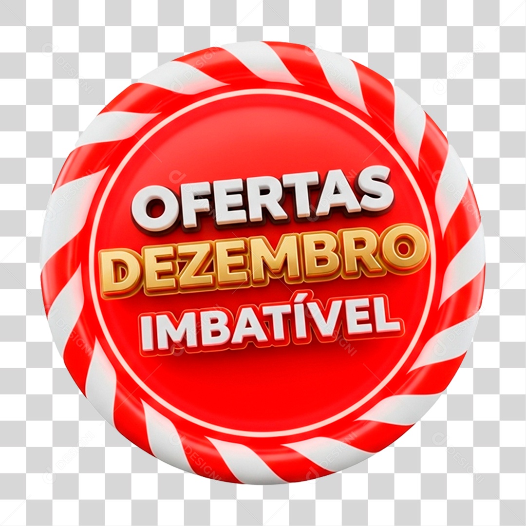 Selo 3D Ofertas de Dezembro Imbatível PNG Transparente