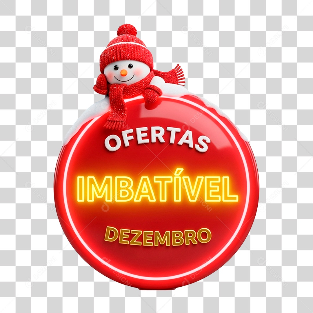 Selo 3D Ofertas de Imbatível Dezembro PNG Transparente