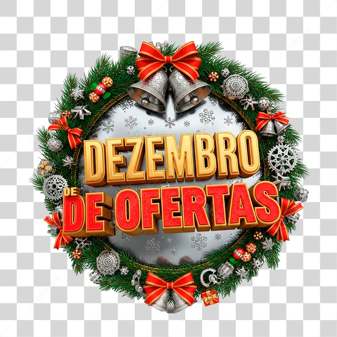 Selo 3D Dezembro de Ofertas PNG Transparente
