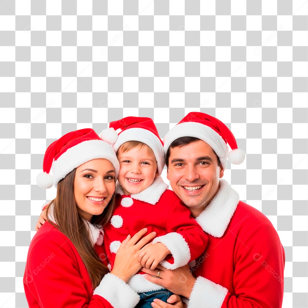 Família Feliz Usando Roupa Natalina PNG Transparente