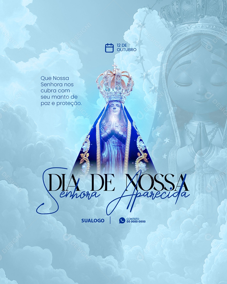 12 De Outubro Dia de Nossa Senhora Feed Que Nossa Senhora Social Media PSD Editável