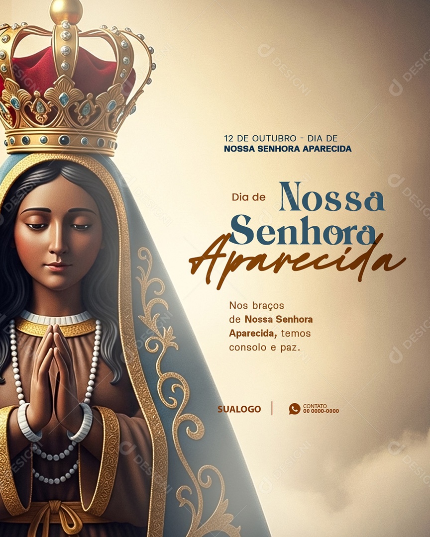 12 De Outubro Dia de Nossa Senhora Feed Social Media PSD Editável
