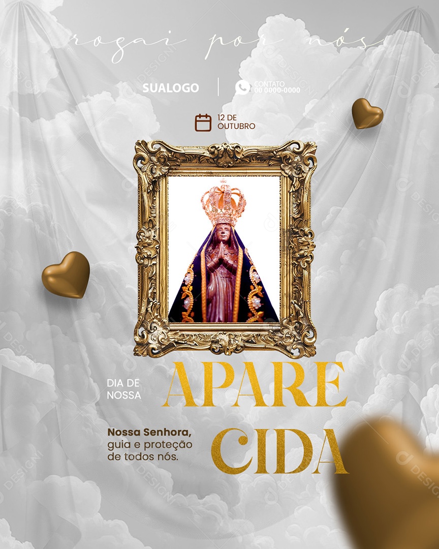 12 De Outubro Dia de Nossa Senhora Guia e Proteção Social Media PSD Editável