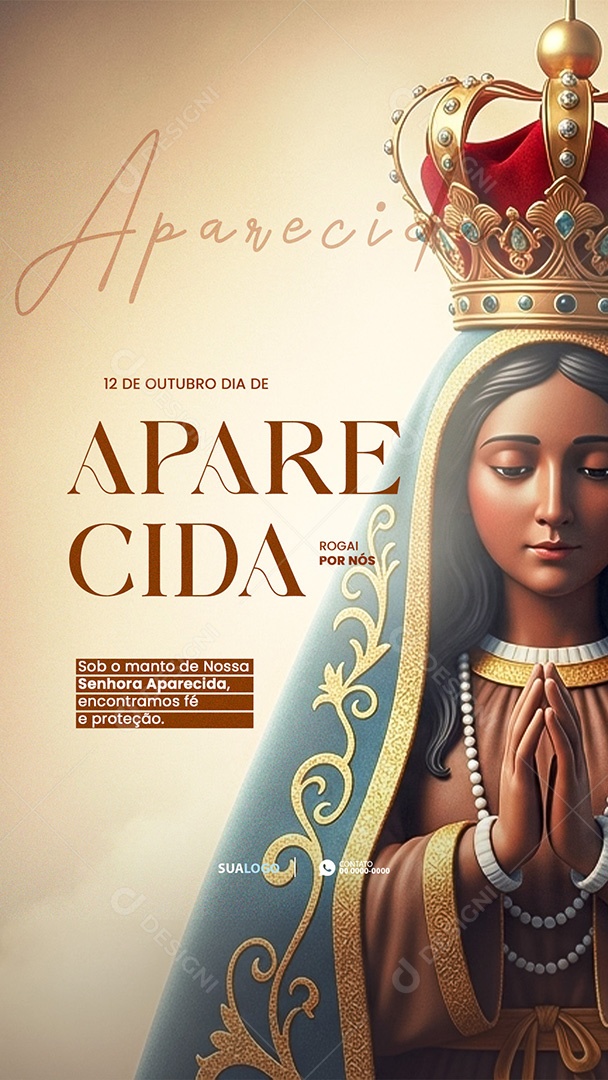 12 De Outubro Dia de Nossa Senhora Social Media PSD Editável