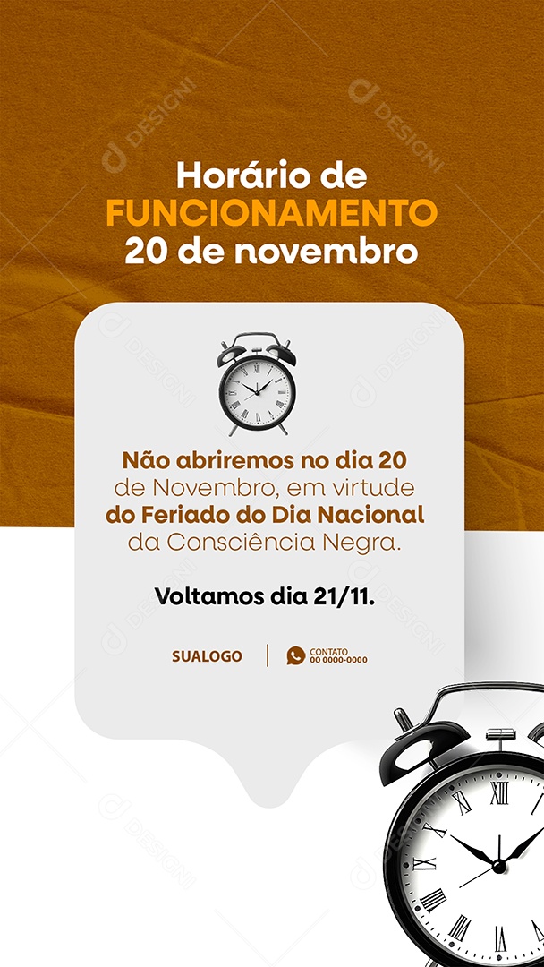 20 de Novembro dia da Conciência Negra Horário Social Media PSD Editável