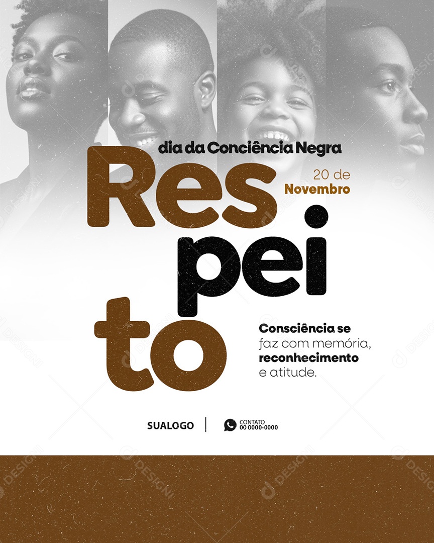 20 de Novembro dia da Conciência Negra Social Media PSD Editável