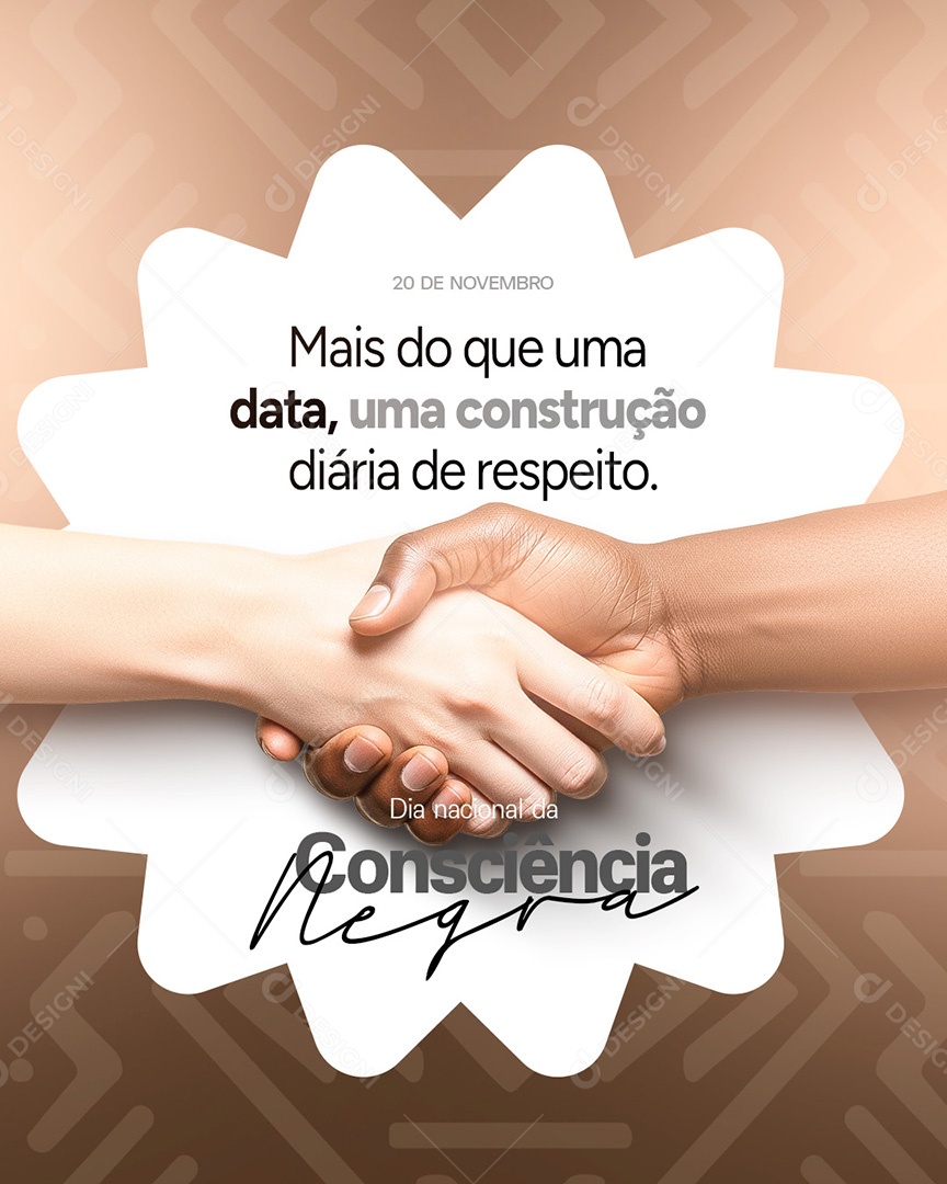 20 de Novembro dia da Conciência Negra Uma Construção Social Media PSD Editável