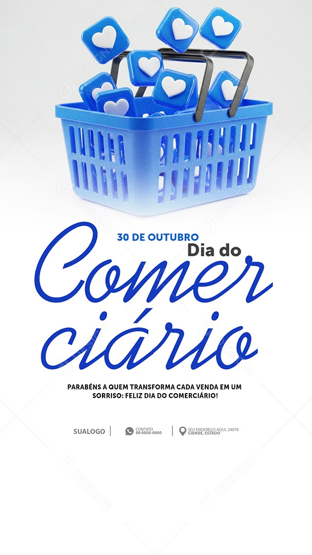 Dia do Comerciário 30 de Outubro Social Media PSD Editável