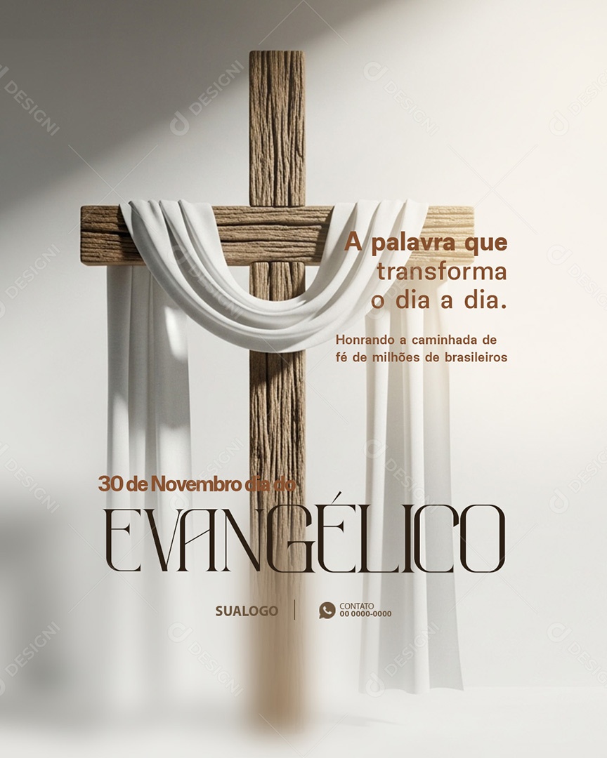 Dia do Evangélico 30 de Novembro A Palavra Social Media PSD Editável