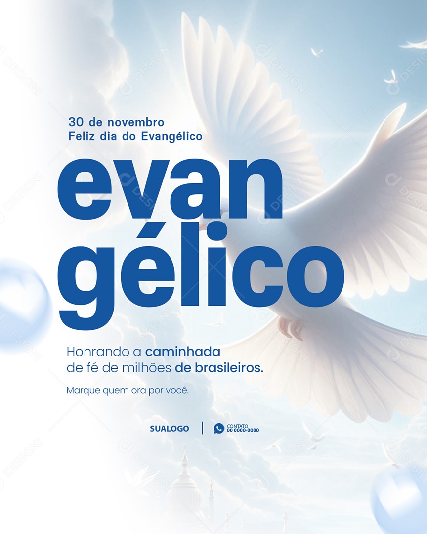 Dia do Evangélico 30 de Novembro Honrando Social Media PSD Editável