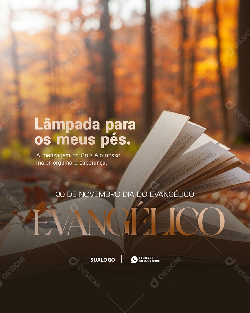 Dia do Evangélico 30 de Novembro Lâmpada Social Media PSD Editável