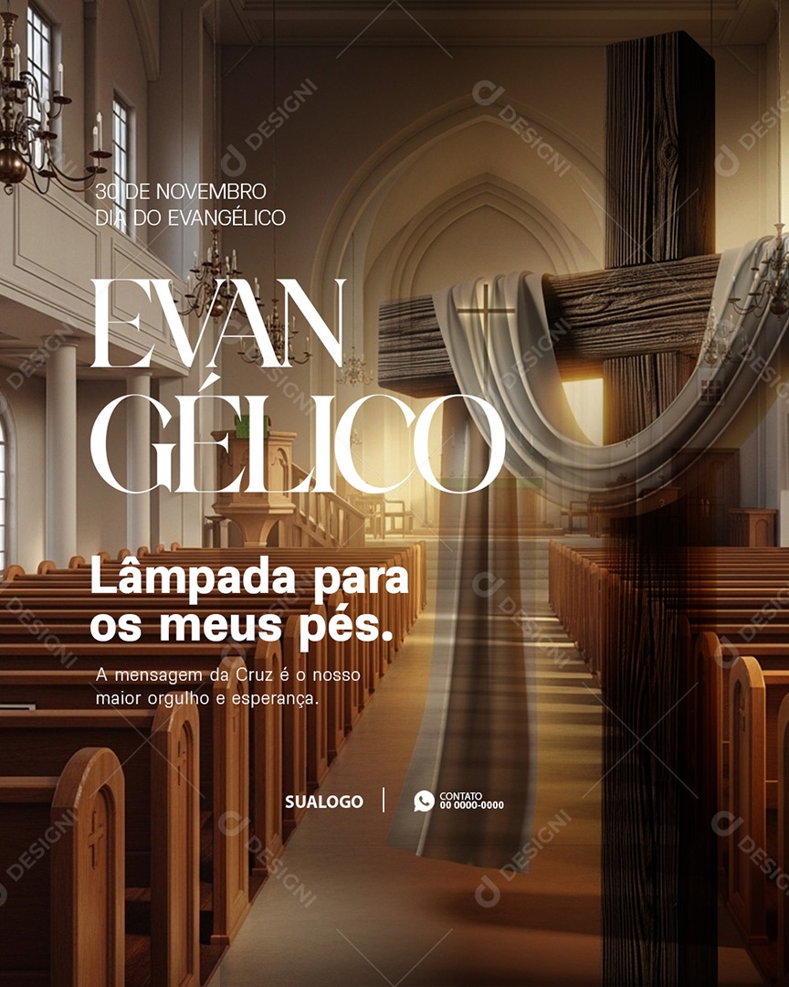 Dia do Evangélico 30 de Novembro para Os Meus Pés Social Media PSD Editável