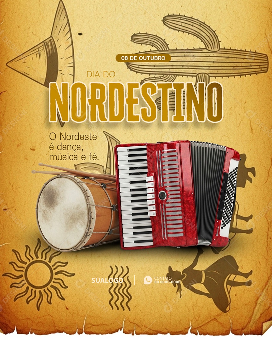 Dia do Nordestino 08 de Outubro o Nordeste é Dança Social Media PSD Editável