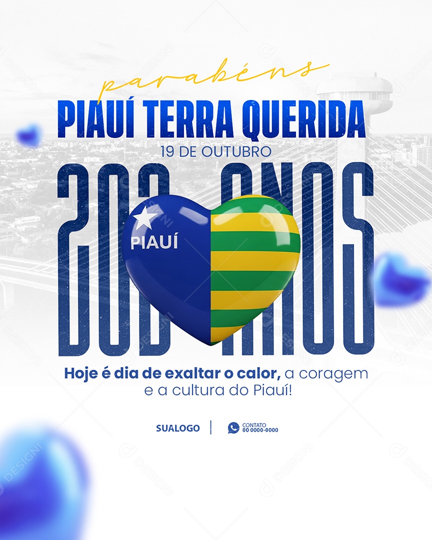Dia do Piaui 19 de Outubro Hoje é dia de Exaltar Social Media PSD Editável