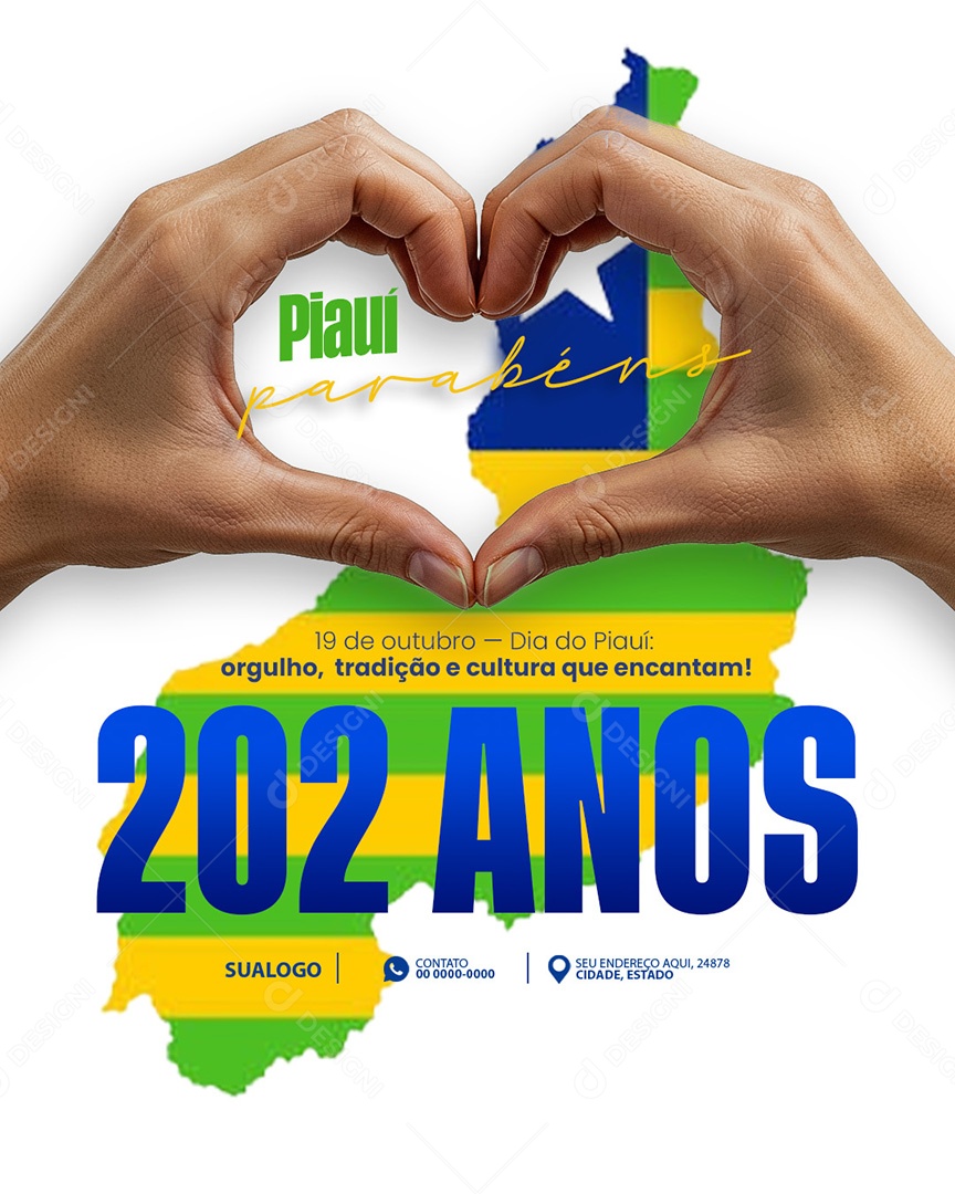 Dia do Piauí 19 de Outubro Social Media PSD Editável