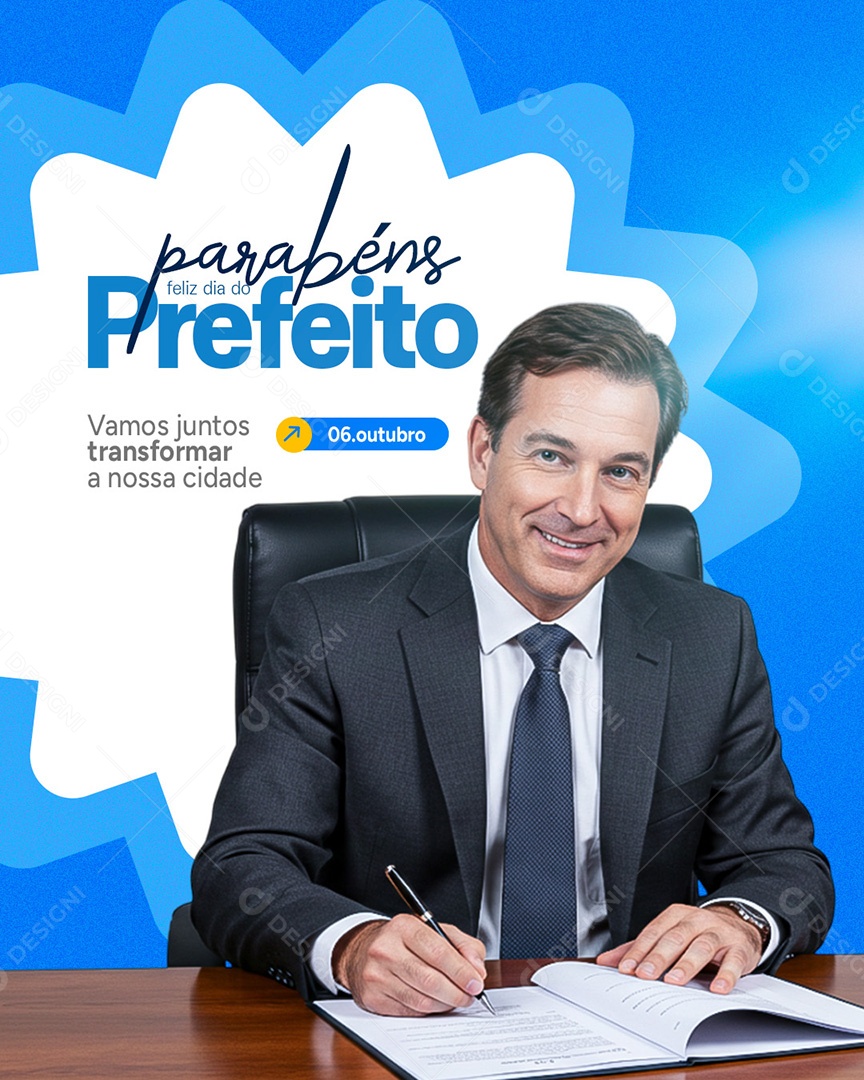 Dia do Prefeito 06 de Outubro Vamos Juntos Social Media PSD Editável