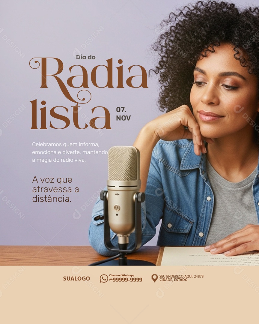 Dia do Radialista 7 de Novembro Social Media PSD Editável