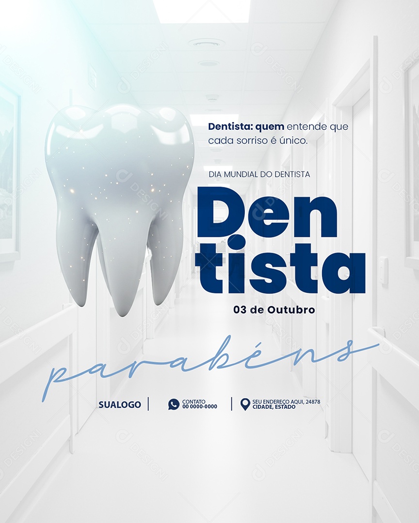 Dia Mundial Do Dentista 03 de Outubro Quem Entende Social Media PSD Editável