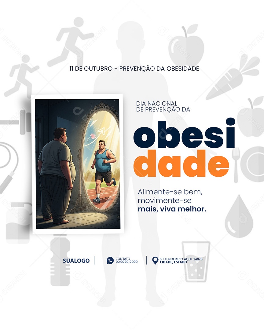 Dia Nacional de Prevenção da Obesidade 11 de Outubro Alimente-se Social Media PSD Esitável