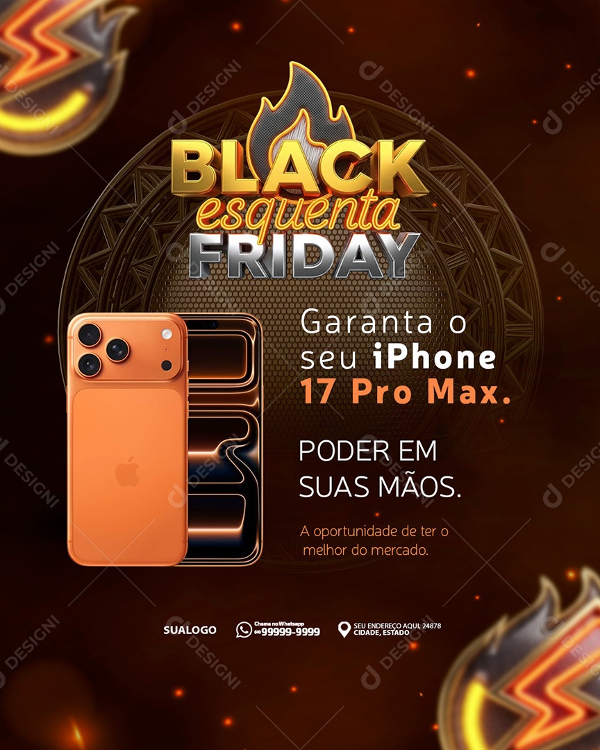 Esquenta Black Friday Ofertas Incríveis Ipone Social Media PSD Editável