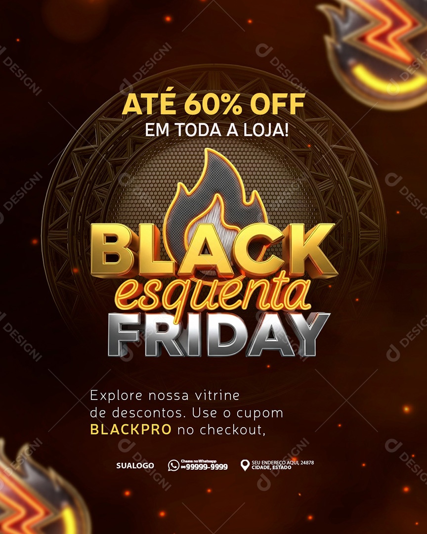 Esquenta Black Friday Ofertas Incríveis Social Media PSD Editável