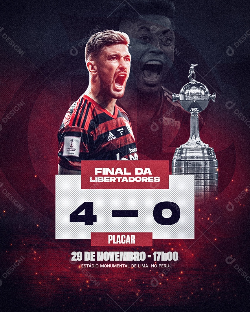 Final Da Libertadores Flamengo Social Media PSD Editável