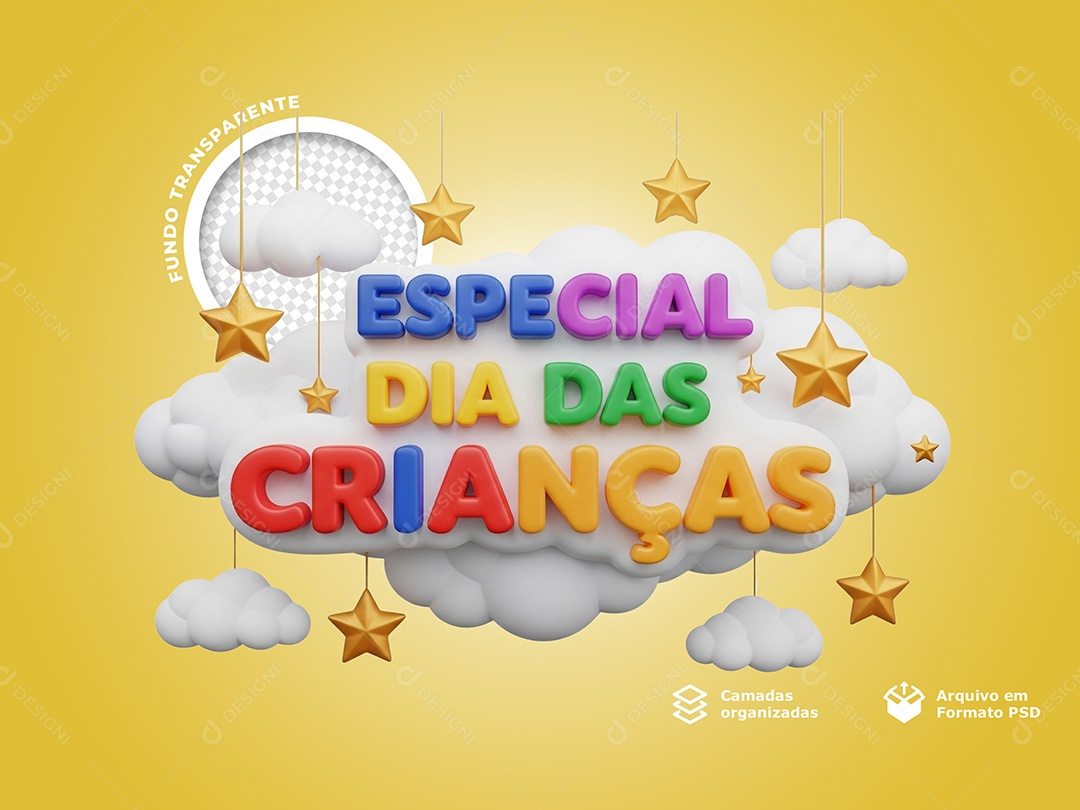 Selo 3D Semana Das Crianças Para Composição PSD