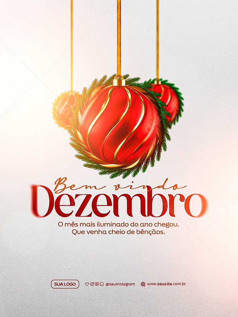 Bem Vindo Dezembro Social Media PSD Editável