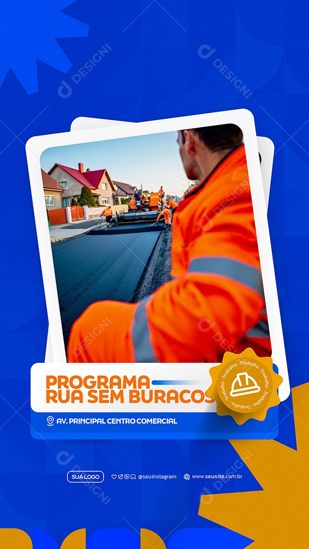 Story Programa Rua Sem Buracos Prefeitura Social Media PSD Editável