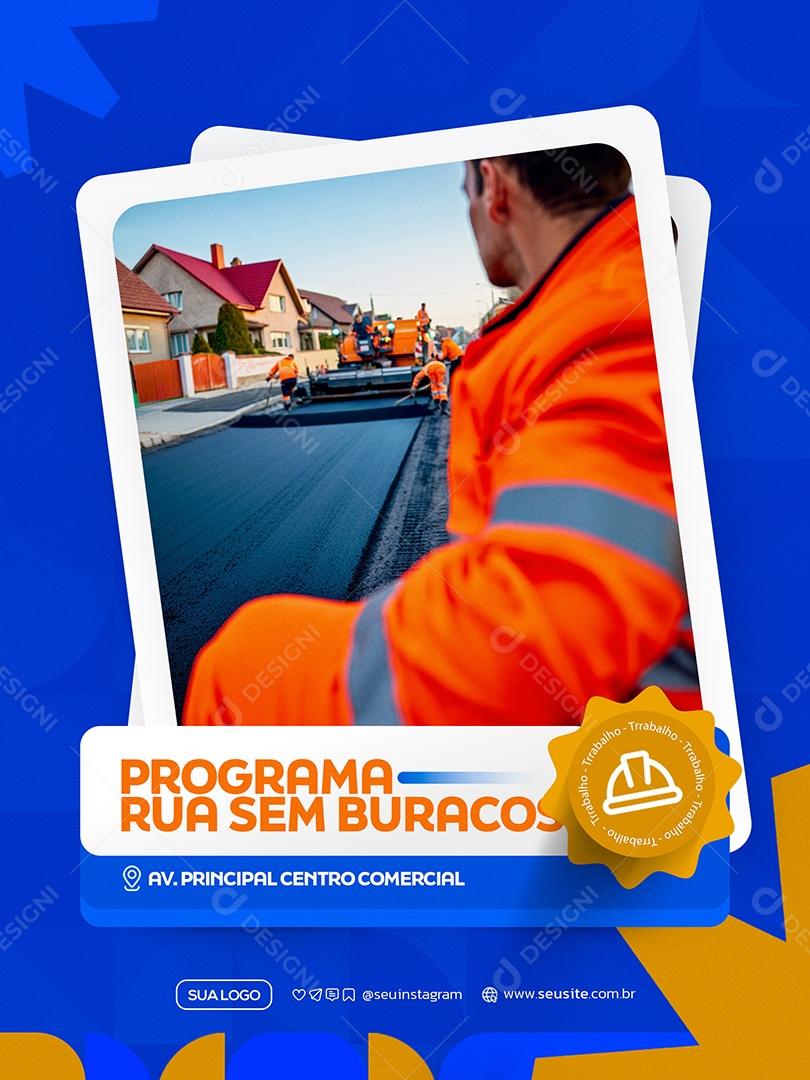 Programa Rua Sem Buracos Prefeitura Social Media PSD Editável