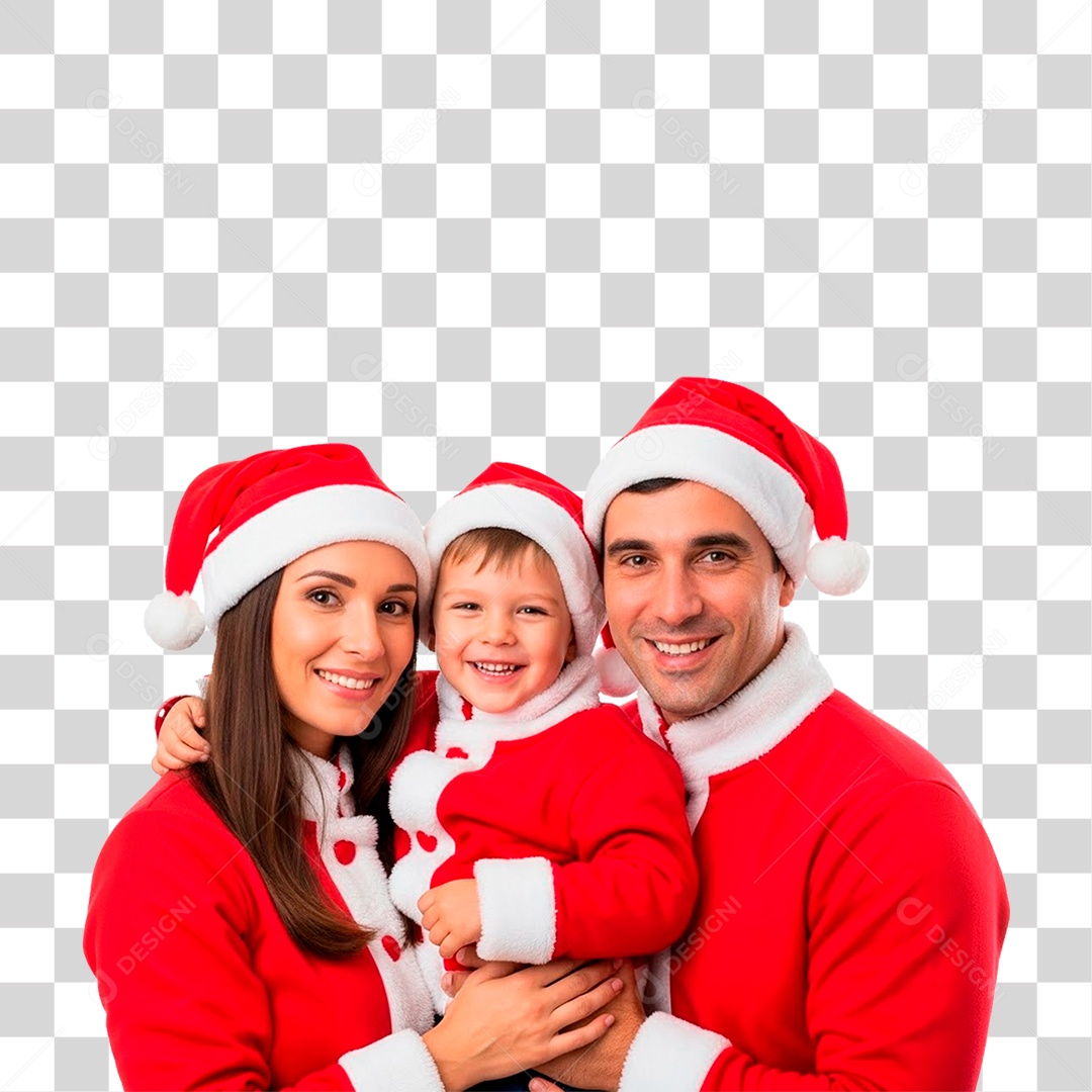 Família Feliz Usando Roupa Natalina PNG Transparente