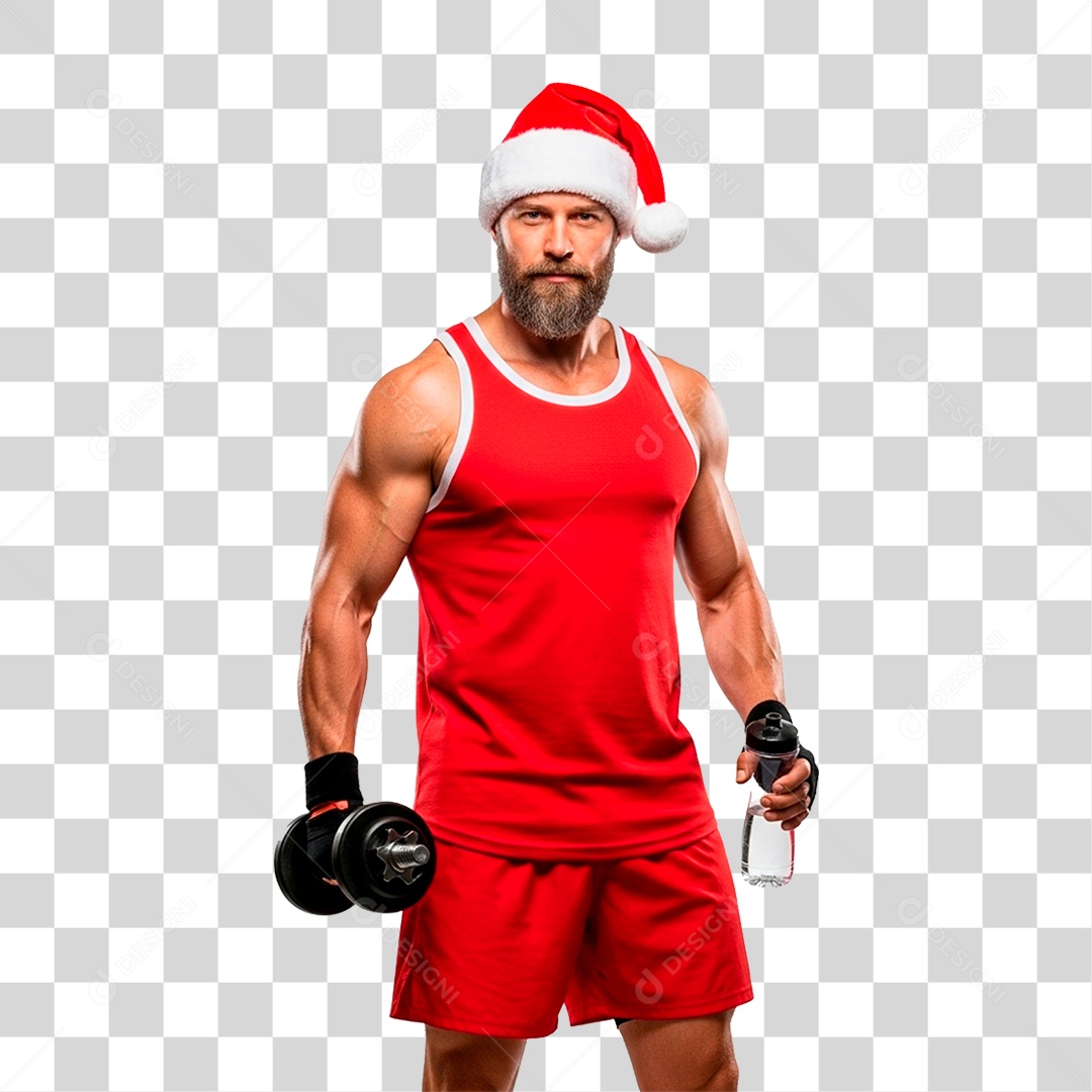 Papai Noel Musculoso PNG Transparente
