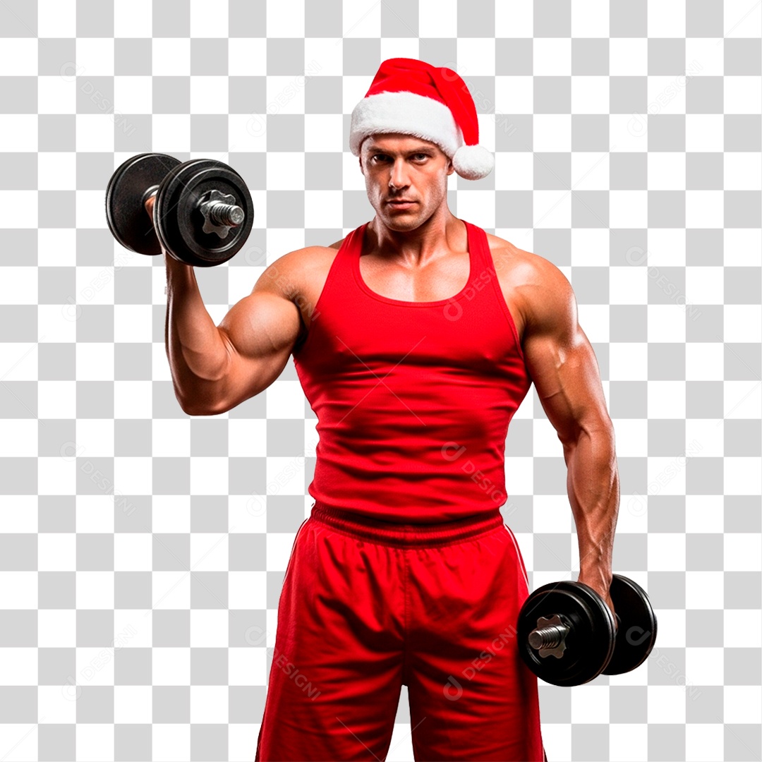 Papai Noel Musculoso PNG Transparente