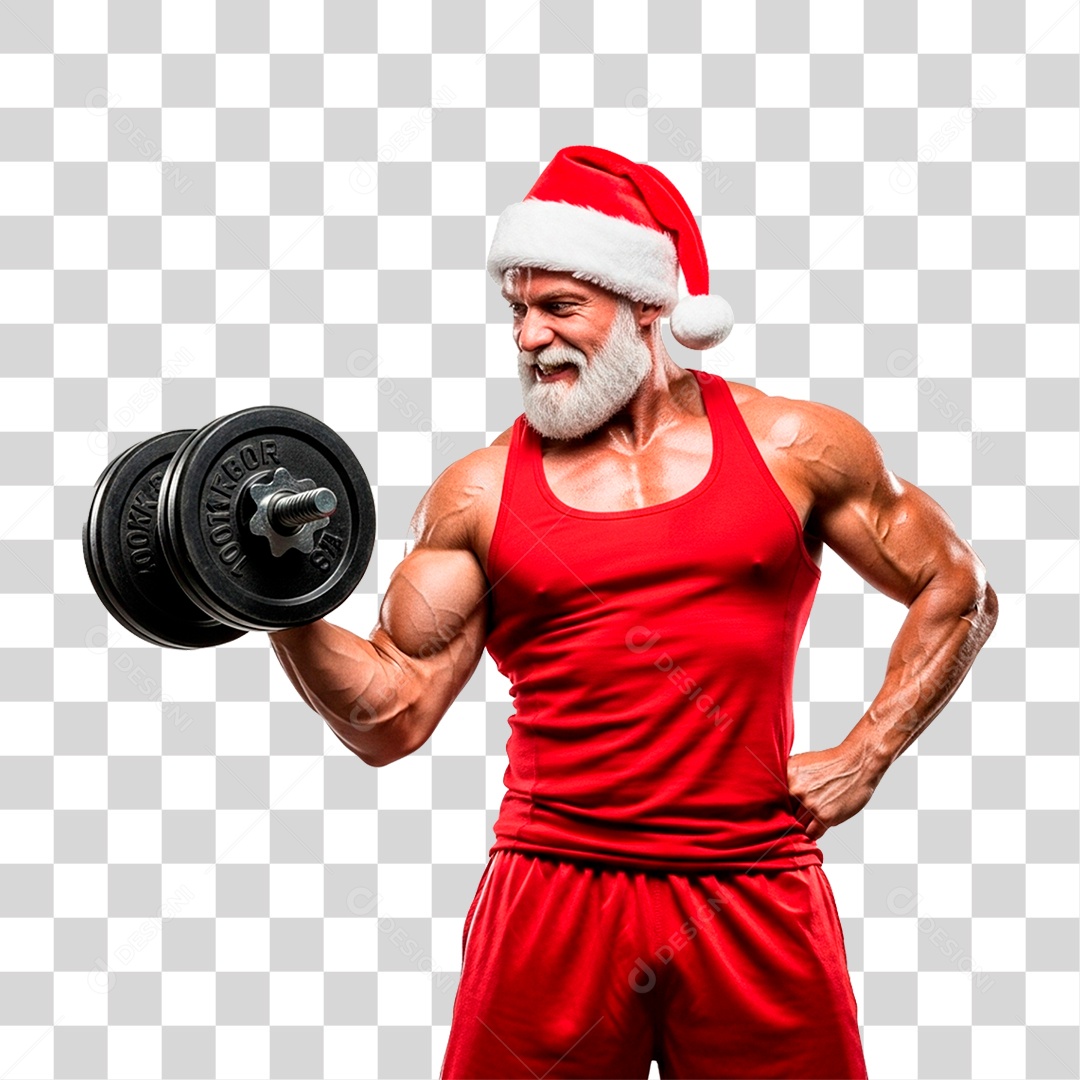 Papai Noel Musculoso PNG Transparente